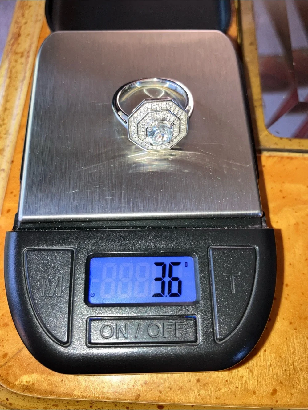 Natural White Topaz Art Deco Ring Size 8